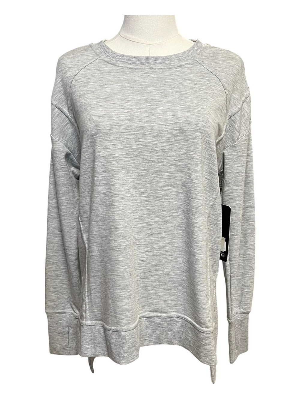 🆕 NWT 90 Degree by Reflex Gray Hi-Low Sweatshirt Thumbholes | Size Small